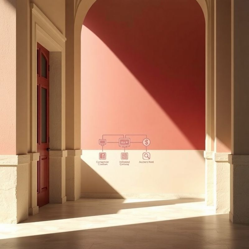 Abstract cream and burgundy composition representing scalable infrastructure